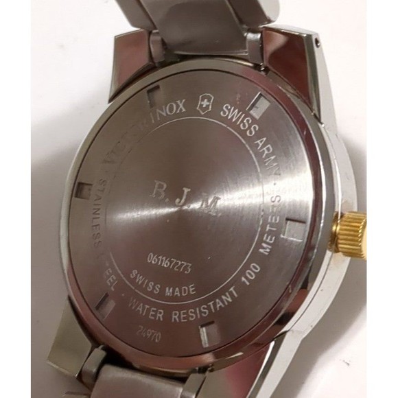 Victorinox Women's Swiss Army Date Watch "Peak" 24970 Gold and Silver Watch - Picture 3 of 3